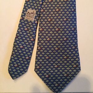 Hermès Blue “Turtle” Tie- AUTHENTIC